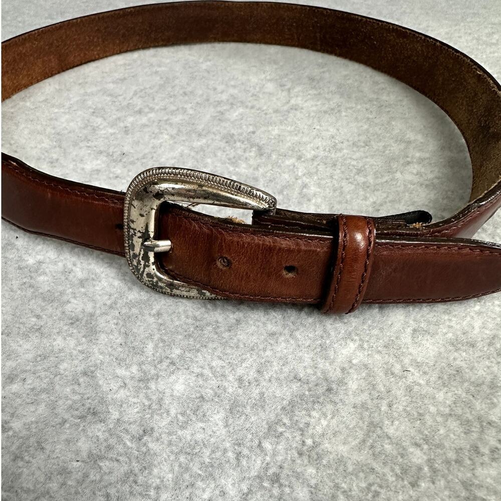 Brighton Leather Belt Women's Size 36 BrownWestern Braided Accent Rodeo 90's